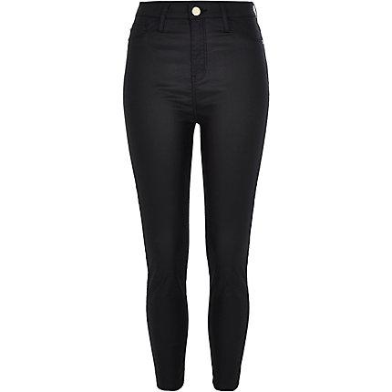 River Island Womens Petite Harper Coated High Rise Jeans