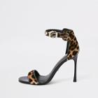 River Island Womens Leopard Wide Fit Barely There Sandals