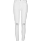 River Island Womens White Ripped Super Skinny Amelie Jeans