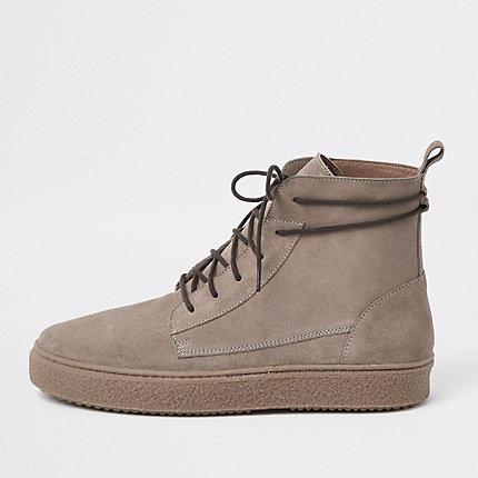 River Island Mens Suede Wrap Around Desert Boots