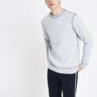 River Island Mens Marl Contrast Stitch Slim Fit Sweatshirt