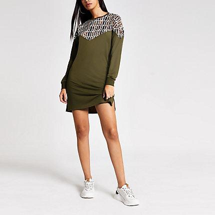 River Island Womens Ri Monogram Sweatshirt Dress