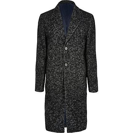 River Island Mens Big And Tall Herringbone Overcoat