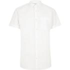 River Island Mensbig & Tall White Short Sleeve Oxford Shirt