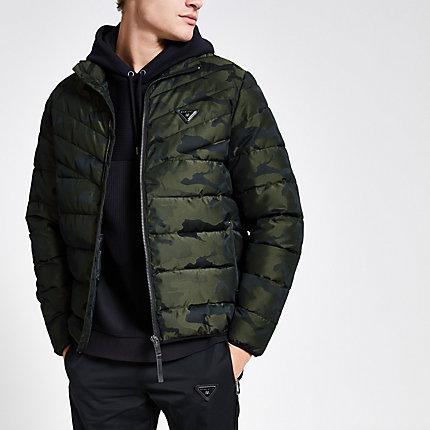 River Island Mens Camo Mcmlvx Padded Coat