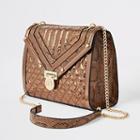 River Island Womens Metallic Quilted Cross Body Bag