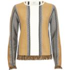 River Island Womens Stripe Fringed Jumper