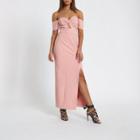 River Island Womens Knot Front Bardot Maxi Dress