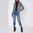 River Island Womens Faux Pearl Embellished Boucle Jacket