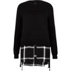 River Island Womens Tie Side Sweater Check Shirt Underlay