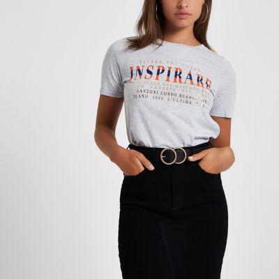 River Island Womens 'inspirare' Print Fitted T-shirt