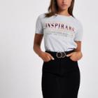 River Island Womens 'inspirare' Print Fitted T-shirt