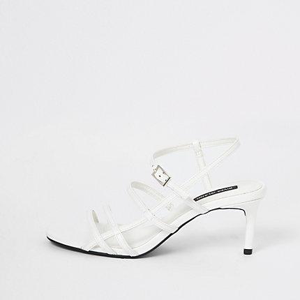 River Island Womens White Caged Skinny Heel Sandals