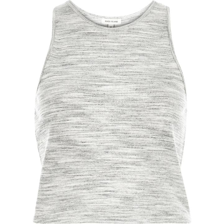 River Island Womens Waffle Cut Away Crop Top