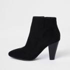 River Island Womens Faux Suede Pointed Cone Heel Boots
