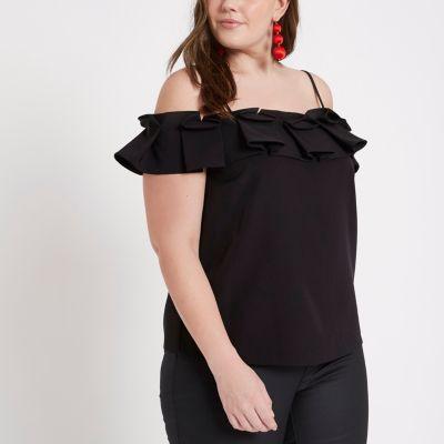 River Island Womens Plus Bardot Frill Cami Top