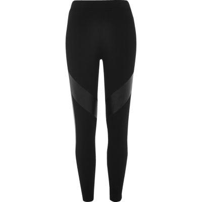 River Island Womens Leather Look Panel Leggings