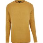 River Island Mens Textured Waffle Sweater