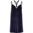 River Island Womens Velvet T-bar Strappy Mini Dress