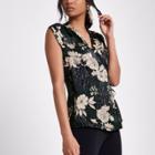 River Island Womens Floral V Neck Wrap Top