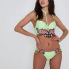 River Island Womens Floral Choker Plunge Bikini Top