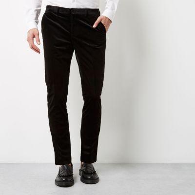 River Island Mens Smart Velvet Skinny Fit Pants
