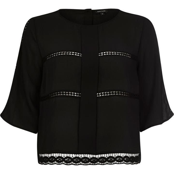River Island Womens Lace Insert Top
