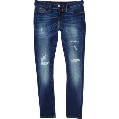River Island Mens Big And Tall Rip Super Skinny Jeans