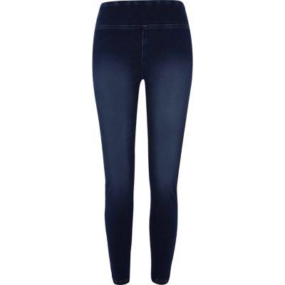 River Island Womens Faded Denim Leggings