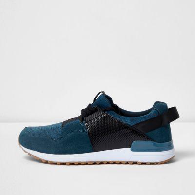 River Island Mens Contrast Textured Sneakers