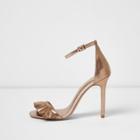 River Island Womens Rose Gold Frill Strap Barely There Sandals