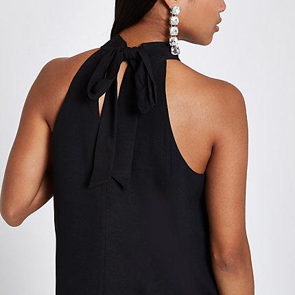 River Island Womens Petite Tie Halter Neck Top