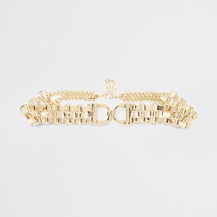 River Island Womens Gold Colour D Ring Chain Choker
