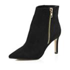 River Island Womens Pointed Toe Zip Trim Heeled Ankle Boots