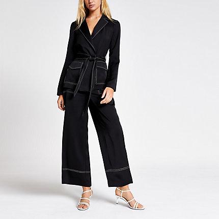 River Island Womens Contrast Stitch Belted Utility Blazer