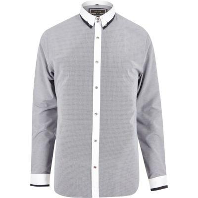 River Island Mensnavy Smart Contrast Slim Fit Shirt