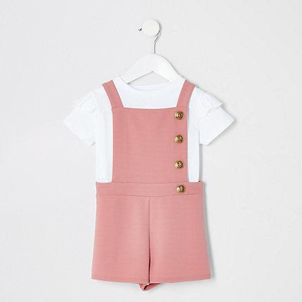 River Island Mini Girls Pinafore Romper Outfit