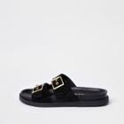 River Island Womens Double Buckle Mule Sandals