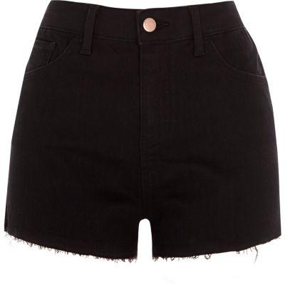 River Island Womens Frayed Hollie Hotpant Denim Shorts