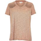 River Island Womens Textured Cut-out Shoulder T-shirt
