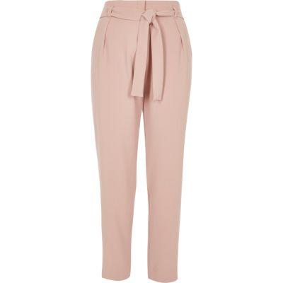 River Island Womens Tie Waist Tapered Trousers