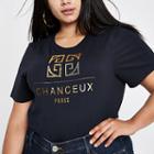 River Island Womens Plus 'chanceux' Print T-shirt