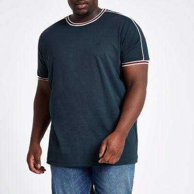 River Island Mens Big And Tall Tipped Crew Neck T-shirt