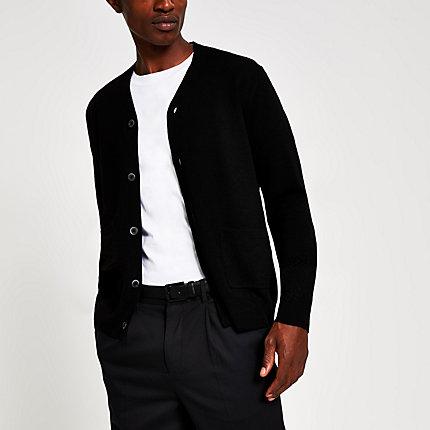 River Island Mens Fine Knit Button Front Cardigan