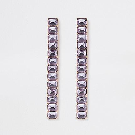 River Island Womens Tone Rhinestone Drop Earrings