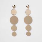 River Island Womens Gold Tone Disk Dangle Earrings