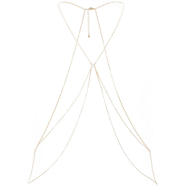 River Island Womens Gold Tone Gem Centre Body Harness
