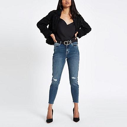 River Island Womens Petite Original Mid Rise Skinny Jeans