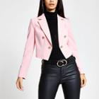 River Island Womens Button Cropped Blazer