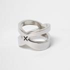 River Island Mens Silver Tone Cross Ring